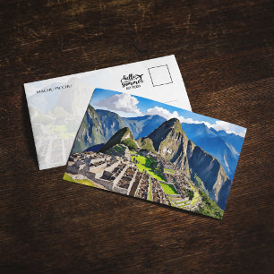 Machu Picchu Peru Waterverf Kaart