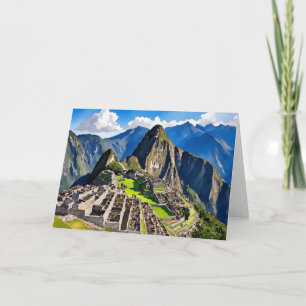 Machu Picchu Peru Waterverf Kaart