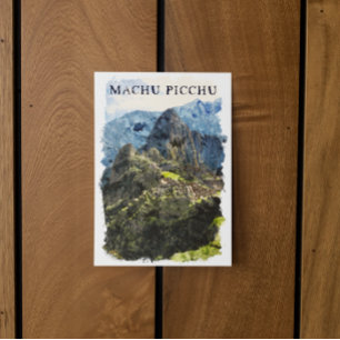  Machu Picchu Peru Waterverf Paint Briefkaart
