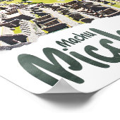 Machu Picchu Peru Waterverf Schilderij Reizen Poster (Hoek)