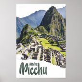 Machu Picchu Peru Waterverf Schilderij Reizen Poster (Voorkant)