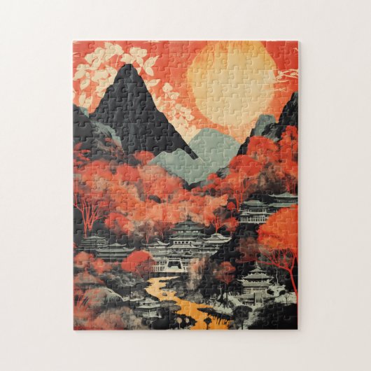 Machu Picchu Reizen Kunst  puzzel Legpuzzel (Verticaal)