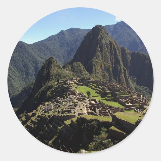 Machu-Picchu Ronde Sticker (Voorkant)