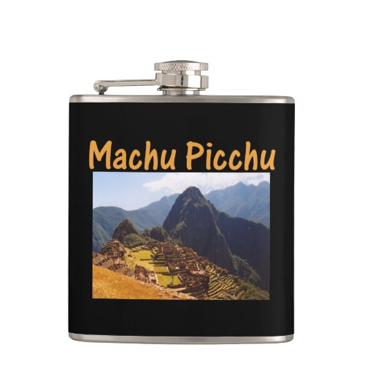 machu picchu ruïnes peru zonsopgang heupfles (Voorkant)