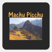 machu picchu ruïnes peru zonsopgang vierkante sticker (Voorkant)