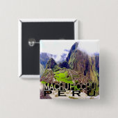 Machu Picchu Vierkante Button 5,1 Cm (Voorkant /achterkant)