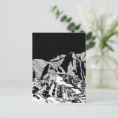 Machu Picchu zwart-wit landschap Briefkaart (Staand voorkant)