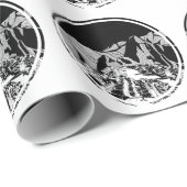 Machu Picchu zwart-wit landschap Cadeaupapier (Rol Hoek)