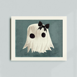 Macie The Friendly Ghost • Kinderen Halloween Kuns Poster