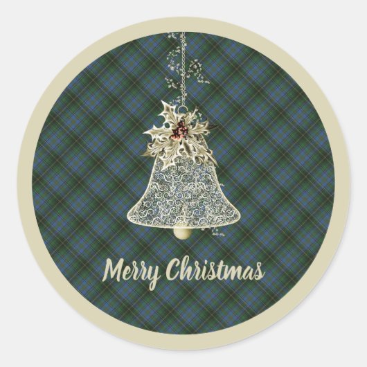 MacInnes Hunting Ancient Original Scottish Tartan Ronde Sticker (Voorkant)