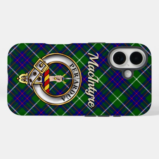 MacIntyre Clan Badge & Tartan iPhone / iPad case (Achterkant (horizontaal))