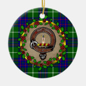 MacIntyre Clan Badge & Tartan Personalized Xmas Keramisch Ornament (Voorkant)