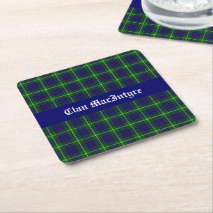 MacIntyre Clan Tartan Aanpasbaar Vierkante Kartonnen Onderzetter