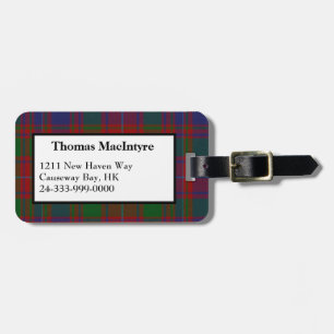 MacIntyre Clan Tartan Bagagelabel