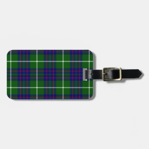 MacIntyre tartan green blue plaid Bagagelabel