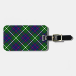 MacIntyre tartan green blue plaid Bagagelabel