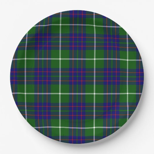 MacIntyre tartan green blue plaid Papieren Bordje (Voorkant)