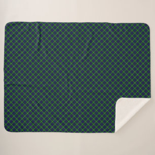 MacIntyre tartan green blue plaid Sherpa Deken