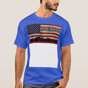 Mack DE358 Destroyer Escort Ship Diagram USA Ameri T-shirt