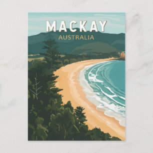 Mackay Australië Travel Art Vintage Briefkaart