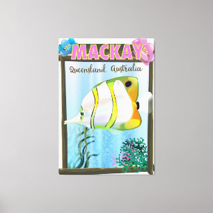 Mackay Australië Tropische reisposter Canvas Afdruk