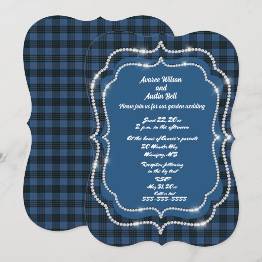 MacKay Blue Ancient Original Tartan Wedding Kaart (Voorkant / Achterkant)