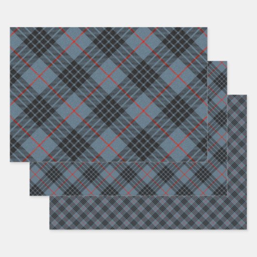 MacKay Blue Tartan Pattern Inpakpapier Vel (Set)