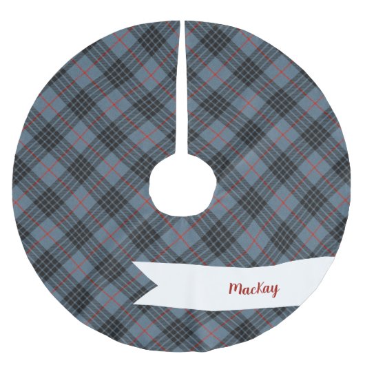 MacKay Blue Tartan Pset Scottish Pattern Kerstboom Rok (Voorkant)