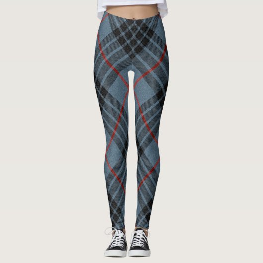 MacKay Blue Tartan Pset Scottish Pattern Leggings (Voorkant)