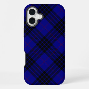 MacKay tartan blauw zwart geruit iPhone 16 Plus Hoesje
