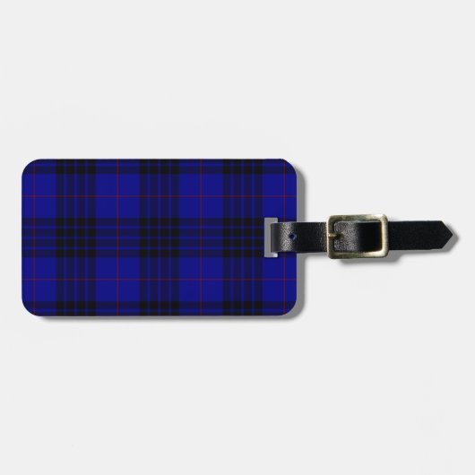 MacKay tartan blauwe schol Bagagelabel (Voorkant horizontaal)