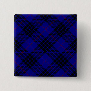 MacKay tartan blauwe schol Vierkante Button 5,1 Cm