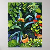 Macke - Bloemen in de tuin Poster (Voorkant)