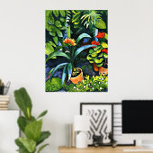 Macke - Bloemen in de tuin Poster (Thuiskantoor)