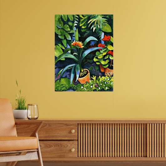 Macke - Bloemen in de tuin Poster (Woonkamer 2)