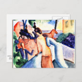 Macke - Greeting, fijn kunstschilderij Briefkaart (Voorkant / Achterkant)