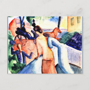 Macke - Greeting, fijn kunstschilderij Briefkaart