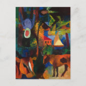 Macke - Landschap met Koeien, Zeilboot en... Briefkaart (Voorkant)