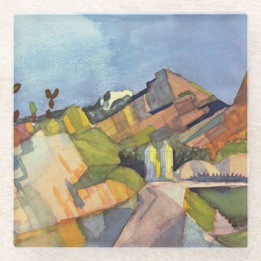 Macke - Rocky Landscape Glazen Onderzetter (Voorkant)