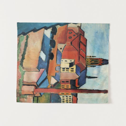 Macke - St. Mary's with Houses and Chimney (Bonn) Wandkleed (Voorkant (horizontaal))