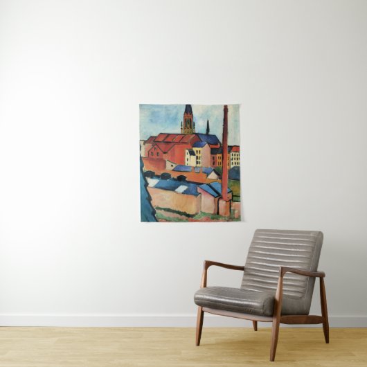 Macke - St. Mary's with Houses and Chimney (Bonn) Wandkleed (In situ)