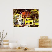 Macke - Staudachers huis bij Tegernsee Poster (Keuken)