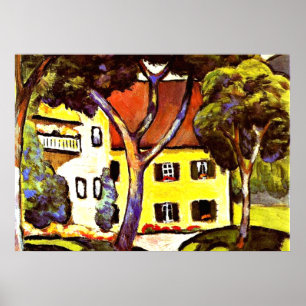 Macke - Staudachers huis bij Tegernsee Poster