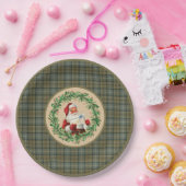 MacKellar Clan Tartan en Santa Wreath Papieren Bordje (Feest)