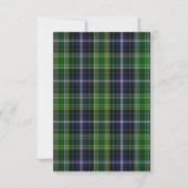 MacKellar Tartan Plaid Wedding Carte RSVP (Dos)