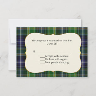 MacKellar Tartan Plaid Wedding Carte RSVP