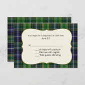 MacKellar Tartan Pset Wedding RSVP Kaart (Voorkant / Achterkant)