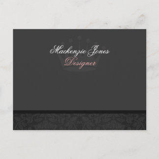 Mackenzie #1 Black Damask Chic Bowcard Briefkaart