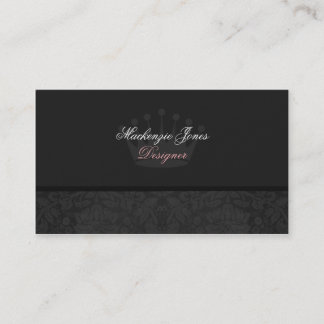 Mackenzie #3 Black Damask Chic Carte de visite