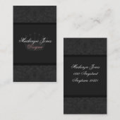 Mackenzie #4 Black Damask Chic Visitekaartje (Voorkant / Achterkant)
